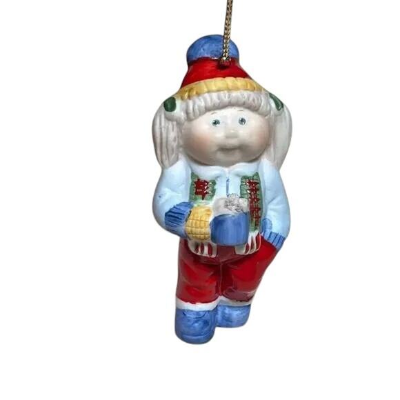 1984 Cabbage Patch Kids Blonde Girl with Cocoa Ornament - Excellent Condition - Picture 1 of 9